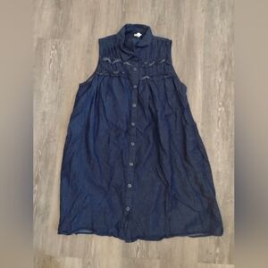 I Love Jean-Like Sleeveless Midi Dress